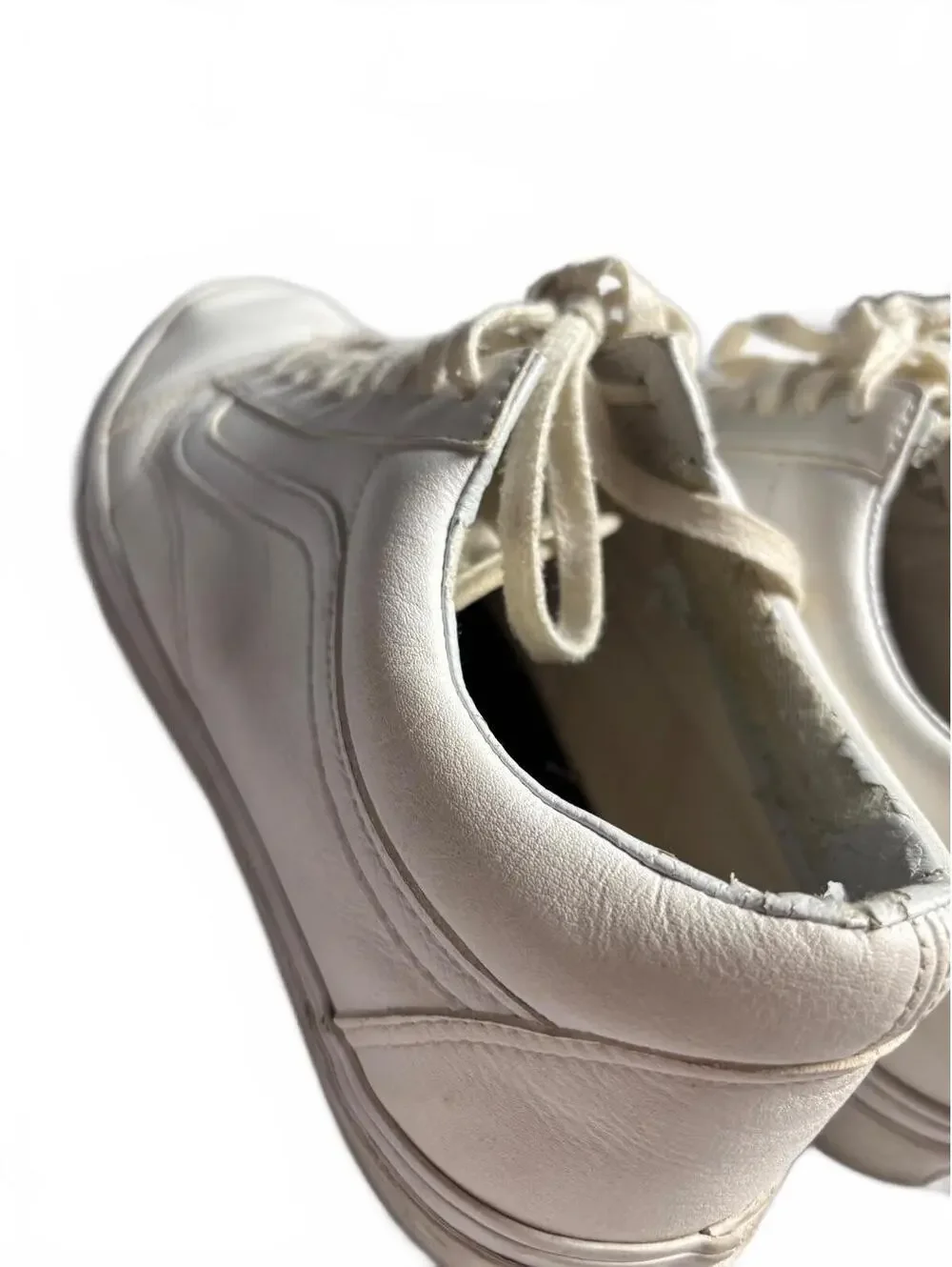 Vans White Leather Sneakers - Men's Casual Shoes